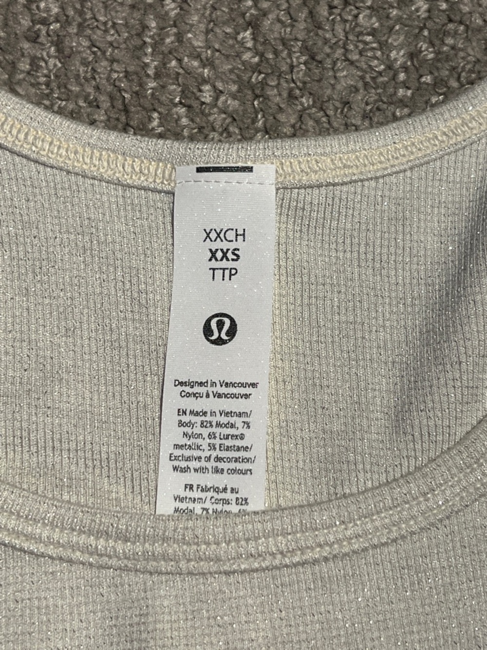 lululemon athletica Light Cream Ribbed Racerback Tank - Picture 3 of 5